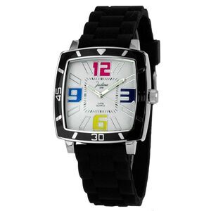 JUSTINA Rubber Sport Watch with Durable Strap Unisex Black Unisex Watches